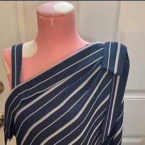 ECI New York One Shoulder, Striped Bow Dress